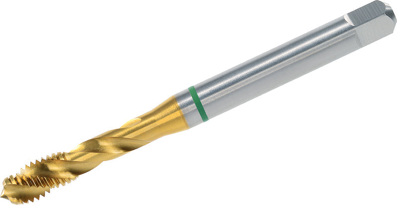 30135, VOLKEL, Machine Tap Green Ring, DIN 371/C-R39 HSSE-PM-TiN, M 8x1.25