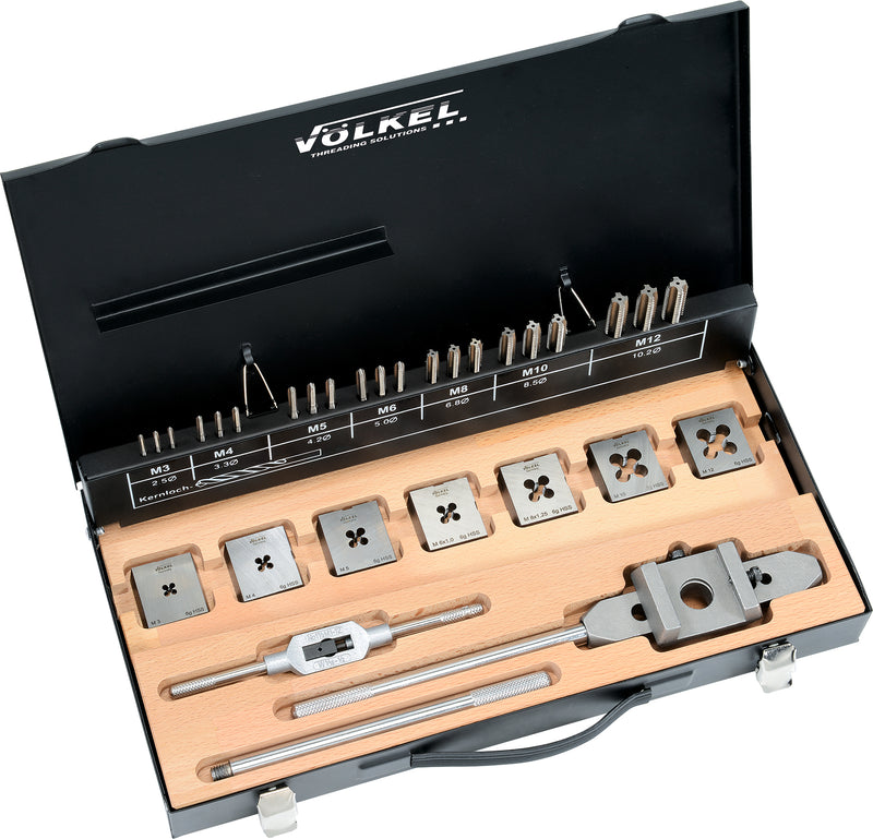 48017, VOLKEL, Tap & Die Set, HSS-G DIN, M 3 - 12
