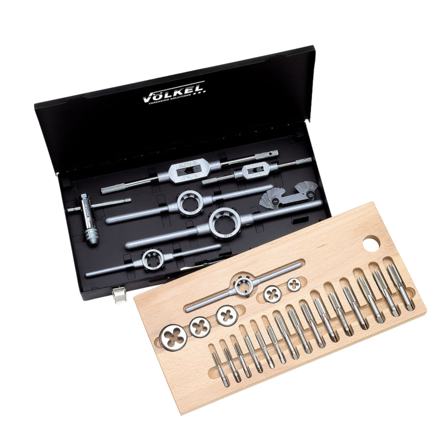 48010, VOLKEL, Tap & Die Set, HSS-G DIN, Mf 3x0,35 - 12x1,5
