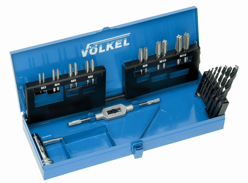 49881, VOLKEL, Tap & Die Set E.10, HSS-G DIN Conical , M 3 - 12