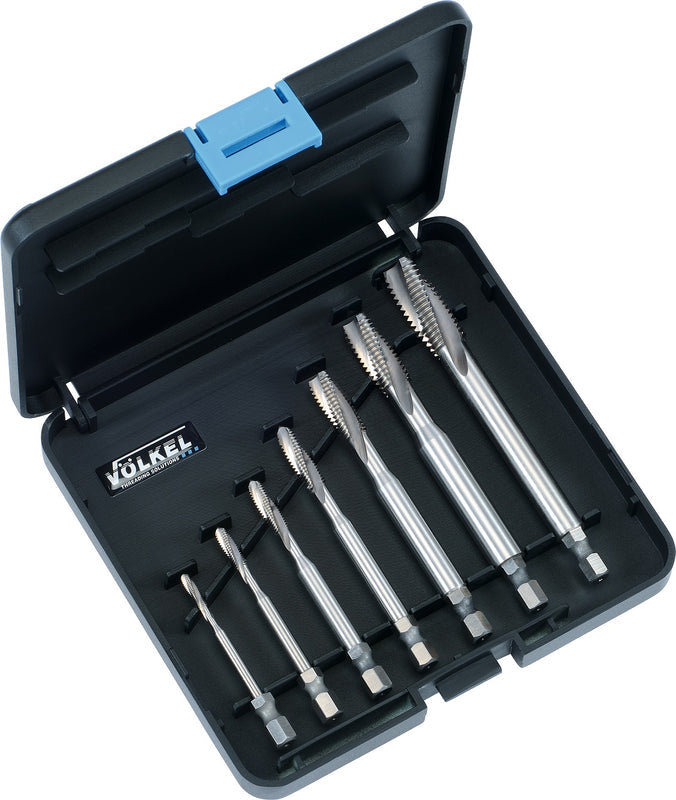 47976, VOLKEL, Tap & Die Set P.K. 329, HSSE DIN 371/376 RSP 15°  HexDrive, M 3-12