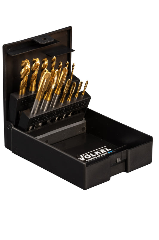 47921, VOLKEL, Tap & Die Set, DIN 371/376 HSSE Form B + R35, M 3 - 12