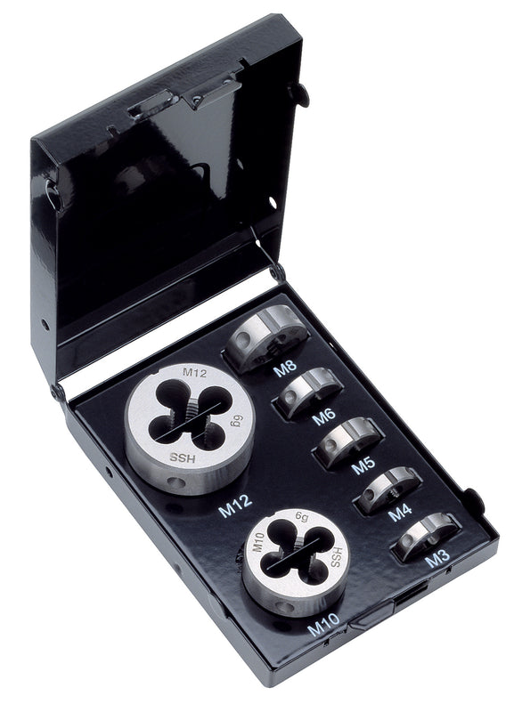 49521, VOLKEL, Round Dies Set P.V. 97, DIN 223 HSS-G , M 3 - 12