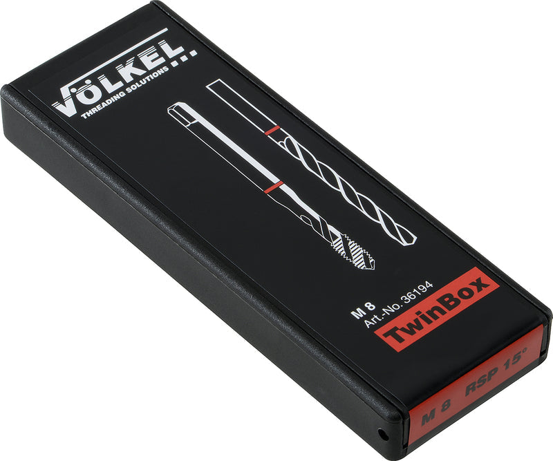 36194, VOLKEL, TwinBox Red Ring, DIN 371/R15 HSSE, M 8 x 1.25